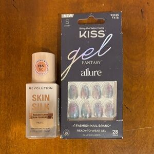 Kiss Gel Fantasy Allure Nails with Revolution Skin Silk Foundation in F9.5 NC